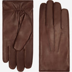 Marco (brown) - Italian lambskin leather gloves with white rabbit fur lining - Leather Gloves Online - Luxury Leather Gloves - 2