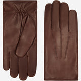 Marco (brown) - Italian lambskin leather gloves with white rabbit fur lining - Leather Gloves Online - Luxury Leather Gloves - 2