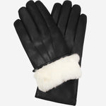 Marco (black) - Italian lambskin leather gloves with white rabbit fur lining - Leather Gloves Online - Luxury Leather Gloves - 1