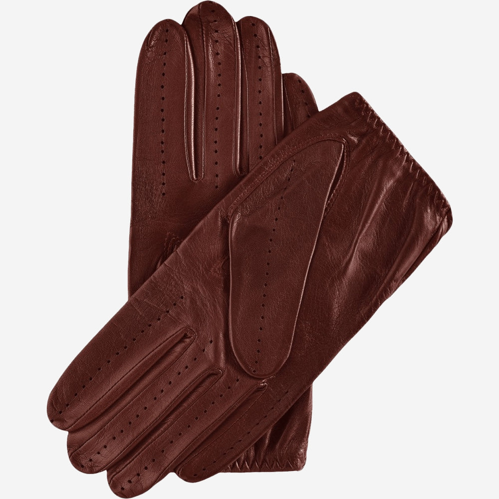 Mario (brown) - Italian lambskin leather driving gloves & touchscreen feature  - Leather Gloves Online - Luxury Leather Gloves - 2