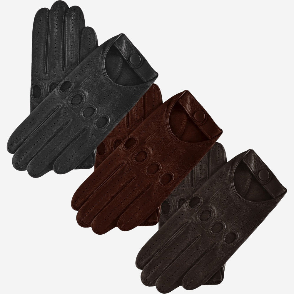 Mario (dark brown) - Italian lambskin leather driving gloves - Leather Gloves Online - Luxury Leather Gloves - 3