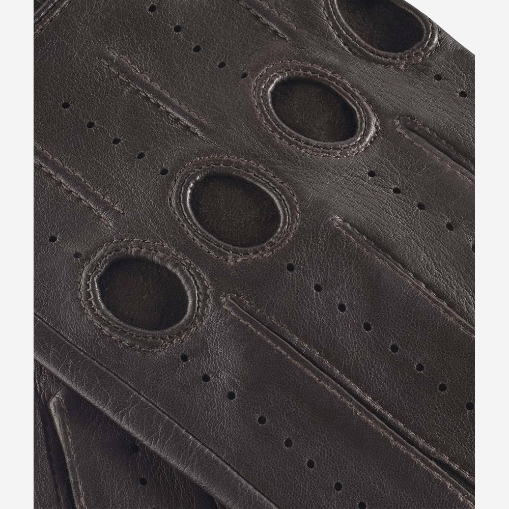 Mario (dark brown) - Italian lambskin leather driving gloves - Leather Gloves Online - Luxury Leather Gloves - 2