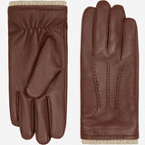 Noah (brown) – Luxurious deerskin leather gloves with warm wool lining
