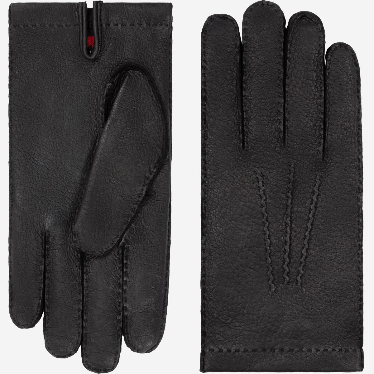 antonio handschuhe Peccary Leather Gloves - 100% Cashmere - Black - Handmade in Italy 8½