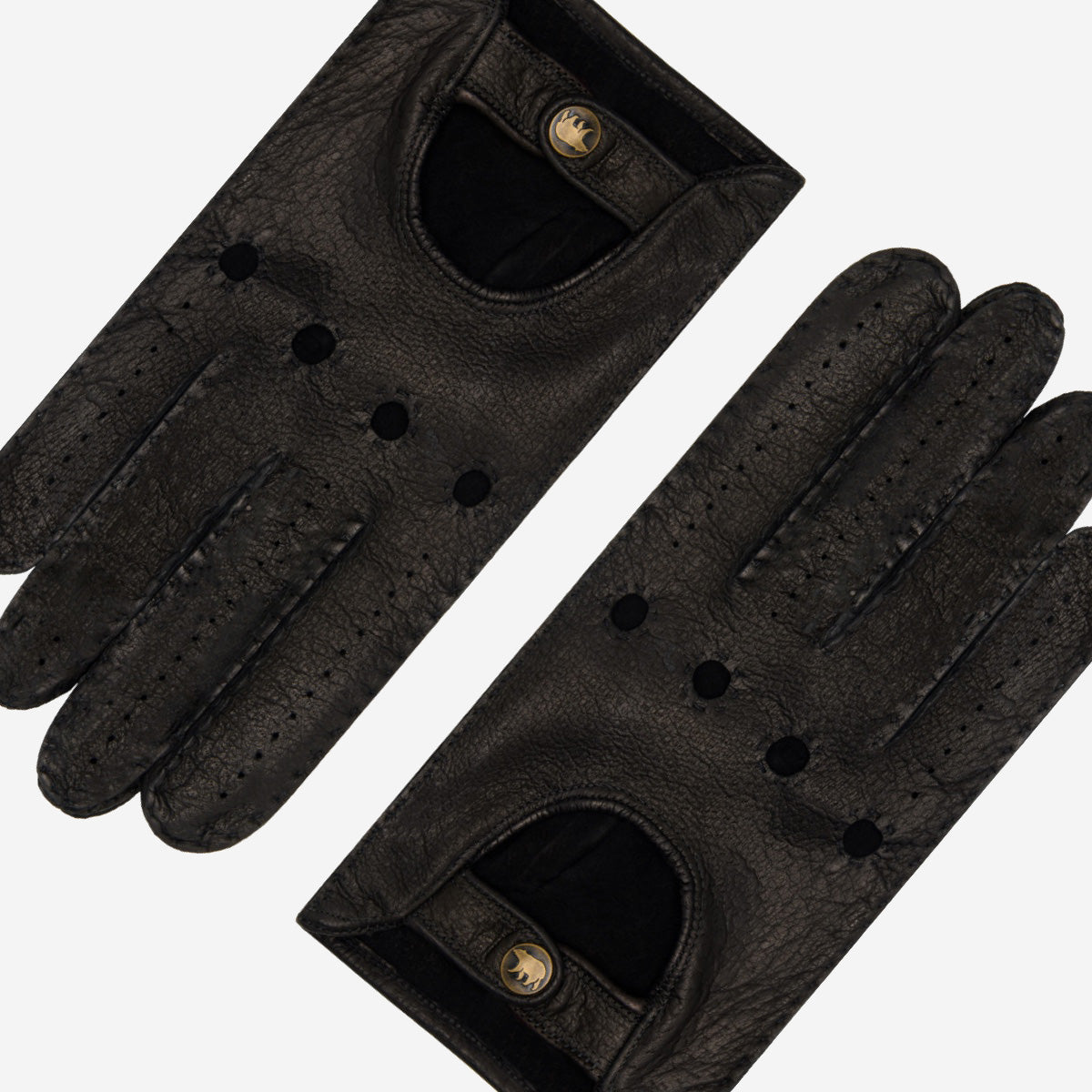 Marcello (black) – Luxurious Italian peccary driving gloves - Leather Gloves Online - Luxury Leather Gloves - 3