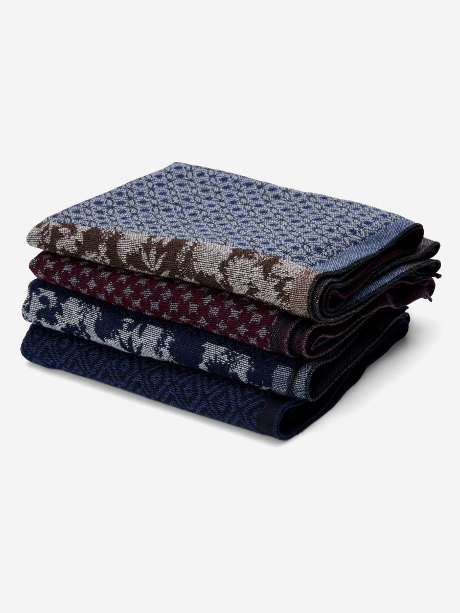 Federico (grey/blue) - warm and soft Italian scarf from wool blend  - Leather Gloves Online - Luxury Italian Scarf - 6