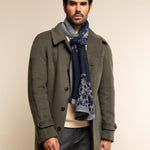 Federico (grey/blue) - warm and soft Italian scarf from wool blend  - Leather Gloves Online - Luxury Italian Scarf - 7