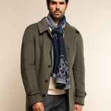 Federico (grey/blue) - warm and soft Italian scarf from wool blend  - Leather Gloves Online - Luxury Italian Scarf - 7