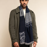 Federico (grey/blue) - warm and soft Italian scarf from wool blend  - Leather Gloves Online - Luxury Italian Scarf - 9