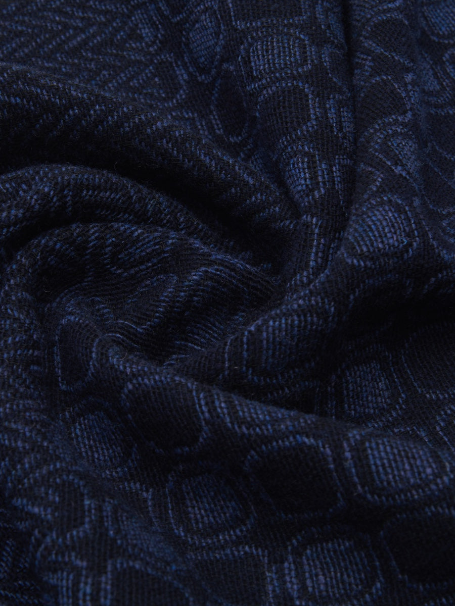 Bruno (blue) - warm and soft Italian scarf from wool blend - Leather Gloves Online - Luxury Silk Scarf - 4