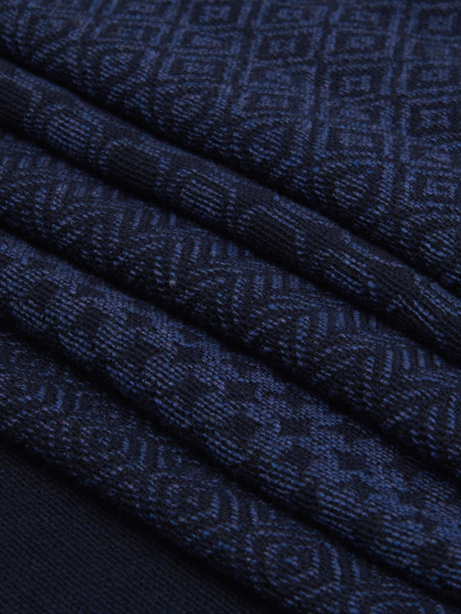 Bruno (blue) - warm and soft Italian scarf from wool blend - Leather Gloves Online - Luxury Silk Scarf - 5