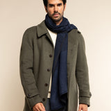 Bruno (blue) - warm and soft Italian scarf from wool blend - Leather Gloves Online - Luxury Silk Scarf - 8