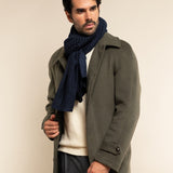 Bruno (blue) - warm and soft Italian scarf from wool blend - Leather Gloves Online - Luxury Silk Scarf - 9