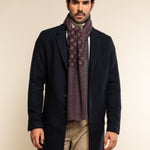Bruno (grey/red) - warm and soft Italian scarf from wool blend - Leather Gloves Online - Luxury Silk Scarf - 7
