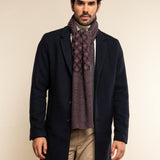 Bruno (grey/red) - warm and soft Italian scarf from wool blend - Leather Gloves Online - Luxury Silk Scarf - 7
