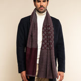 Bruno (grey/red) - warm and soft Italian scarf from wool blend - Leather Gloves Online - Luxury Silk Scarf - 9