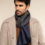 Romeo (blue/grey) - warm and soft scarf from 100% wool - Leather Gloves Online - Luxury Italian Scarf - 2