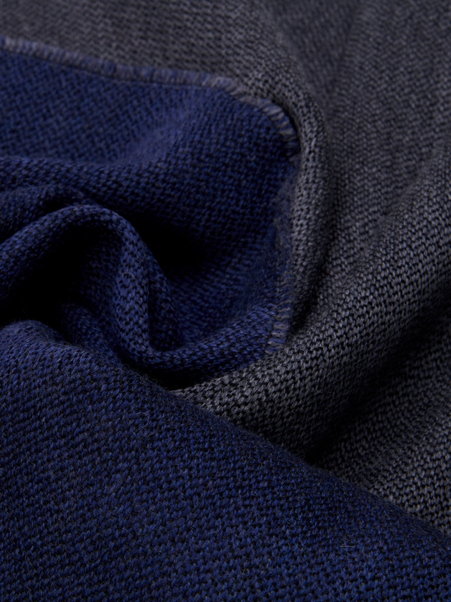 Romeo (blue/grey) - warm and soft scarf from 100% wool - Leather Gloves Online - Luxury Italian Scarf - 3