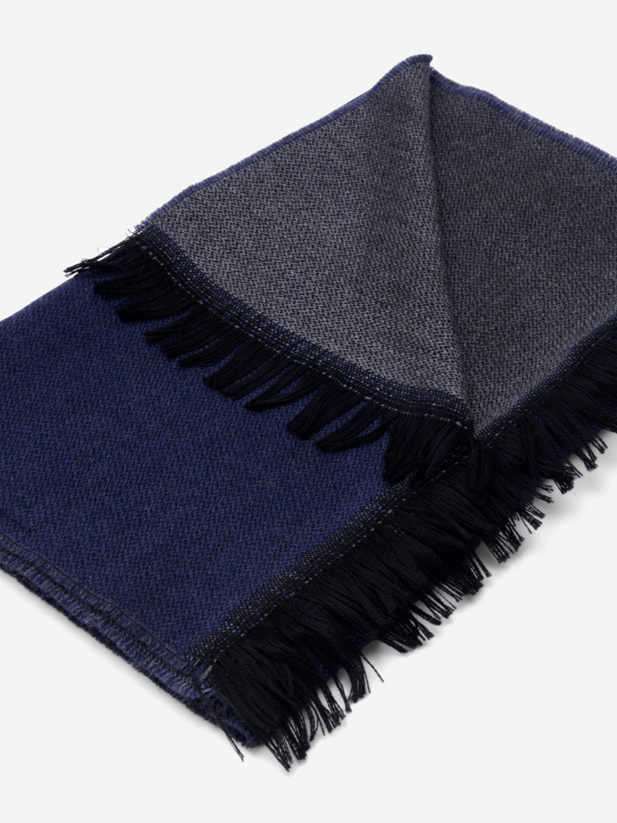 Romeo (blue/grey) - warm and soft scarf from 100% wool - Leather Gloves Online - Luxury Italian Scarf - 4