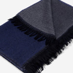 Romeo (blue/grey) - warm and soft scarf from 100% wool - Leather Gloves Online - Luxury Italian Scarf - 4