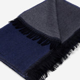 Romeo (blue/grey) - warm and soft scarf from 100% wool - Leather Gloves Online - Luxury Italian Scarf - 4