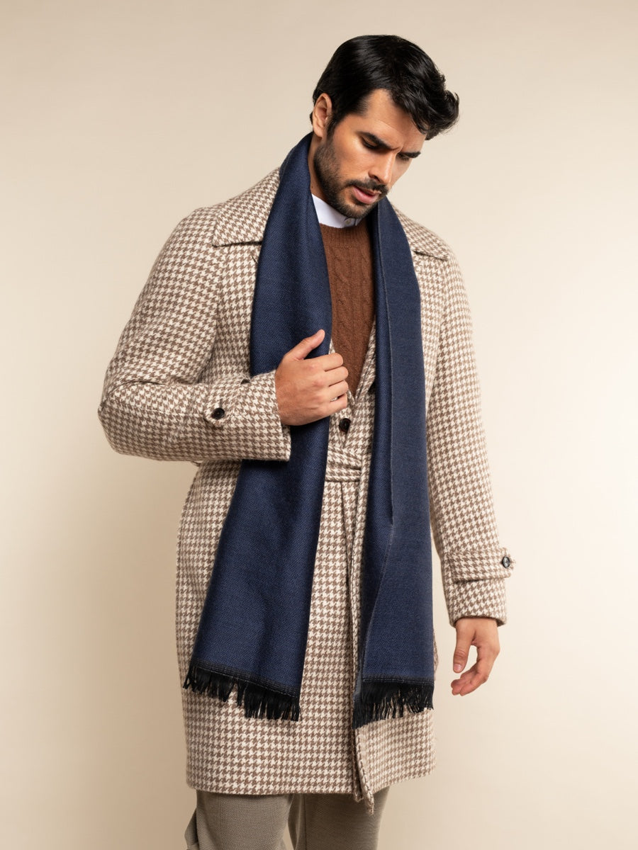 Romeo (blue/grey) - warm and soft scarf from 100% wool - Leather Gloves Online - Luxury Italian Scarf - 12