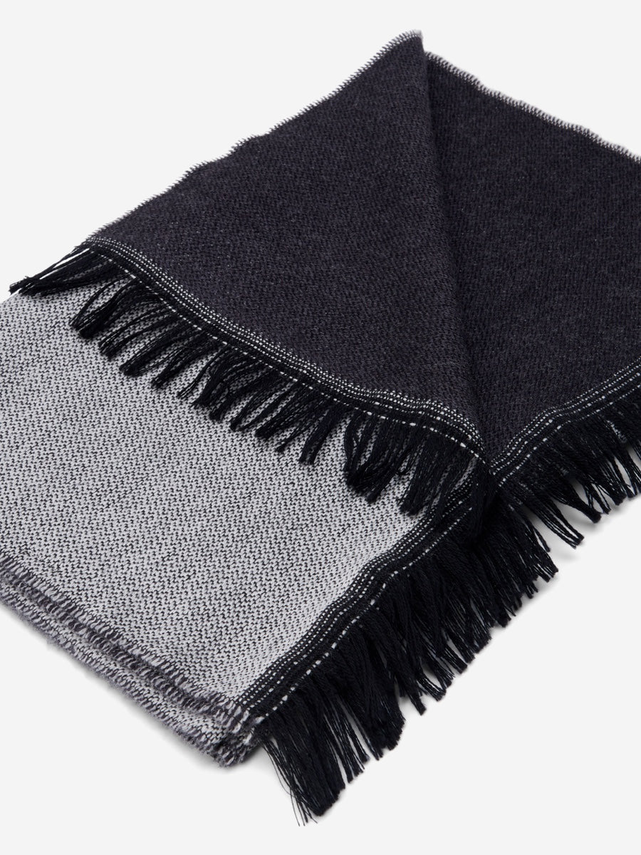 Romeo (blue/grey) - warm and soft scarf from 100% wool - Leather Gloves Online - Luxury Italian Scarf - 4