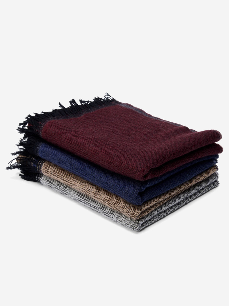 Romeo (blue/grey) - warm and soft scarf from 100% wool - Leather Gloves Online - Luxury Italian Scarf - 5