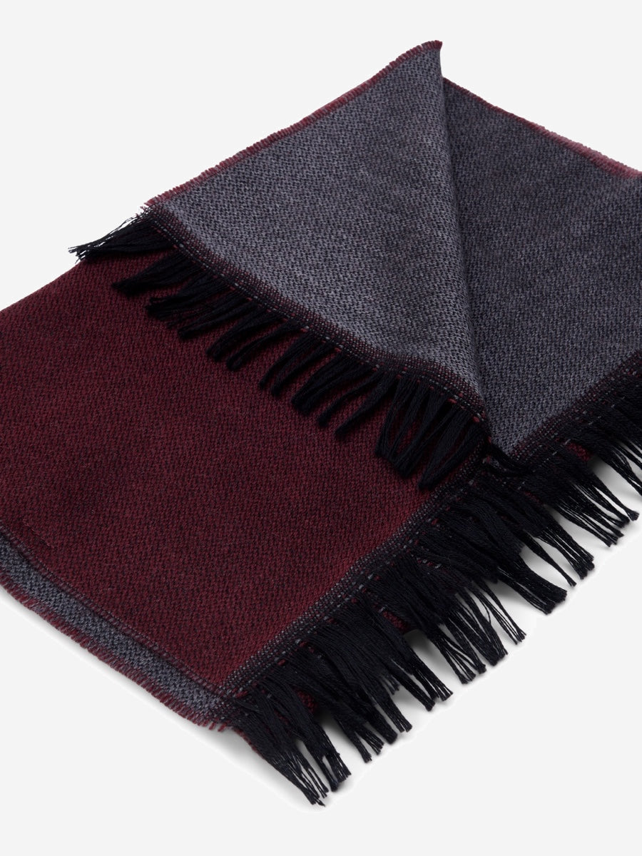 Romeo (red/grey) - warm and soft scarf from 100% wool - Leather Gloves Online - Luxury Italian Scarf - 5