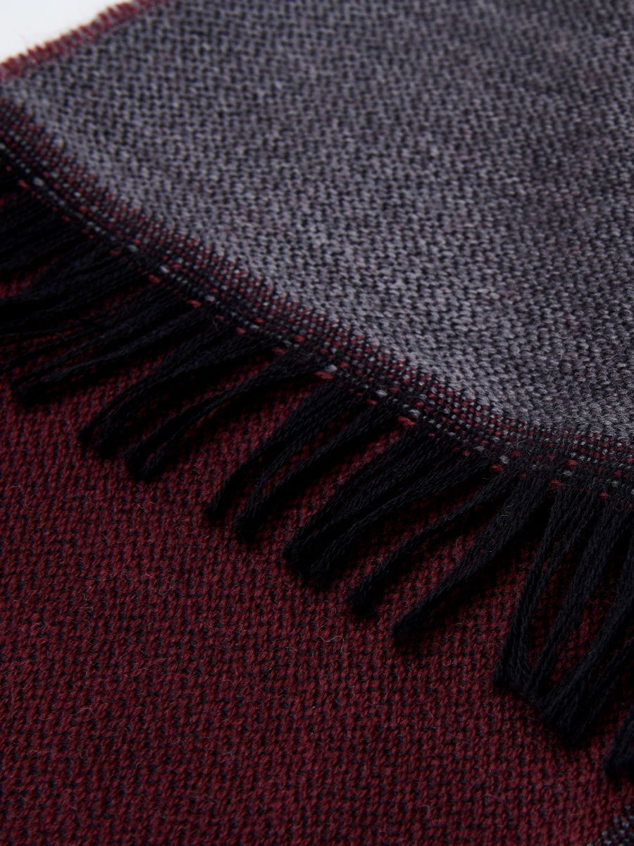 Romeo (red/grey) - warm and soft scarf from 100% wool - Leather Gloves Online - Luxury Italian Scarf - 4