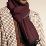 Romeo (red/grey) - warm and soft scarf from 100% wool - Leather Gloves Online - Luxury Italian Scarf - 8