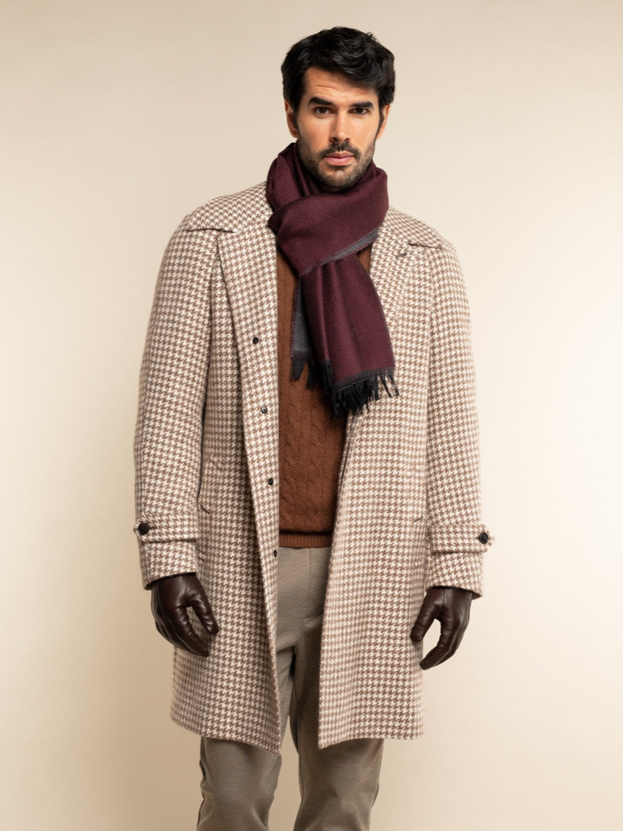 Romeo (red/grey) - warm and soft scarf from 100% wool - Leather Gloves Online - Luxury Italian Scarf - 9