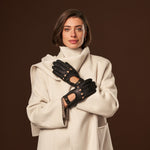 Raffaella (black) – Luxurious Italian peccary driving gloves  - Leather Gloves Online - Luxury Leather Gloves - 3