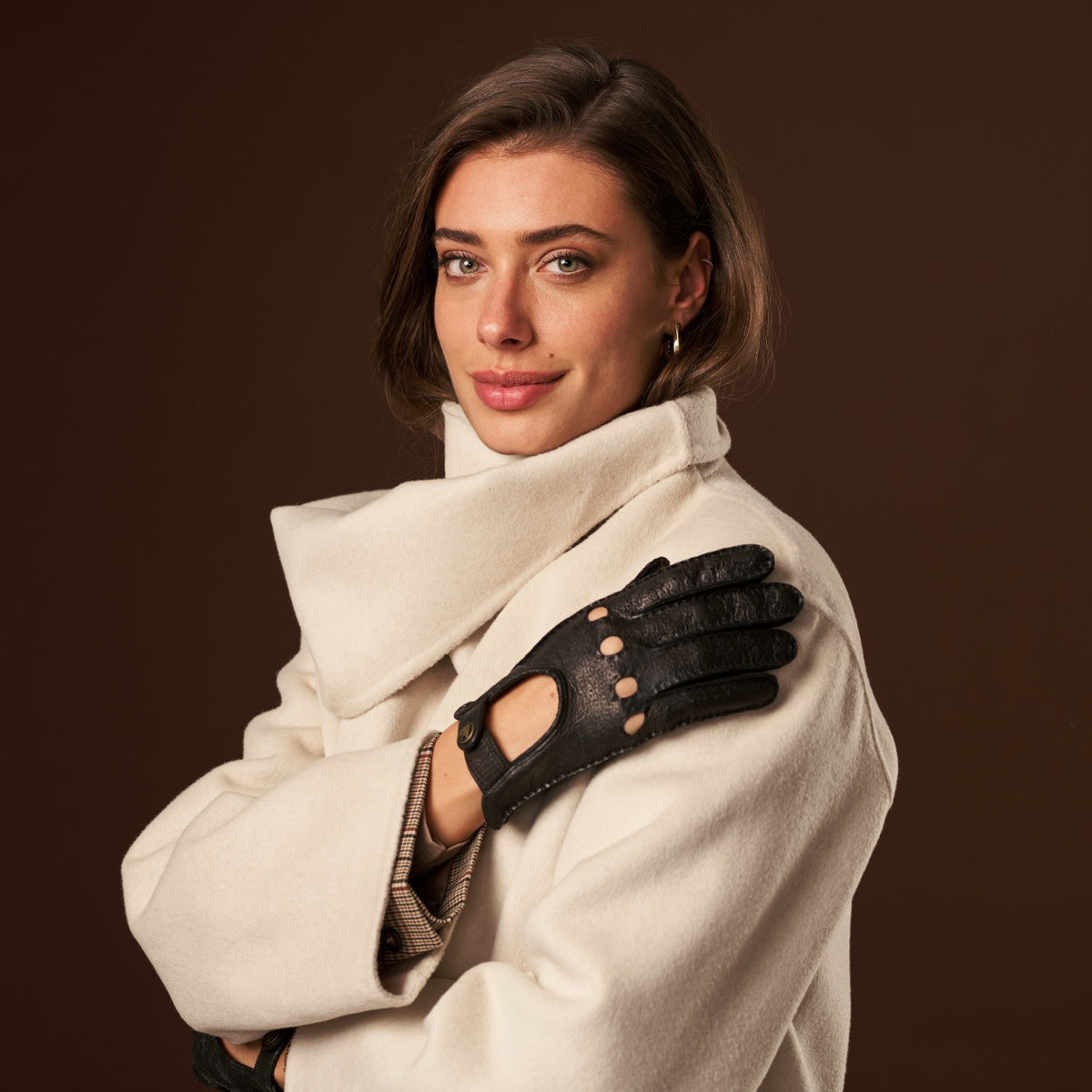 Raffaella (black) – Luxurious Italian peccary driving gloves  - Leather Gloves Online - Luxury Leather Gloves - 6
