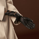 Raffaella (black) – Luxurious Italian peccary driving gloves  - Leather Gloves Online - Luxury Leather Gloves - 7