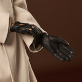 Raffaella (black) – Luxurious Italian peccary driving gloves  - Leather Gloves Online - Luxury Leather Gloves - 7