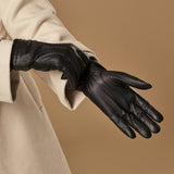 Raya (black) – Deerskin leather gloves with warm wool lining