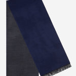 Romeo (blue/grey) - warm and soft scarf from 100% wool - Leather Gloves Online - Luxury Italian Scarf - 1