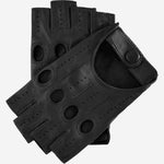 Rossana (black) - Italian fingerless lambskin leather driving gloves - Leather Gloves Online - Luxury Leather Gloves - 1