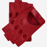 Rossana (red) - Italian fingerless lambskin leather driving gloves - Leather Gloves Online - Luxury Leather Gloves - 1