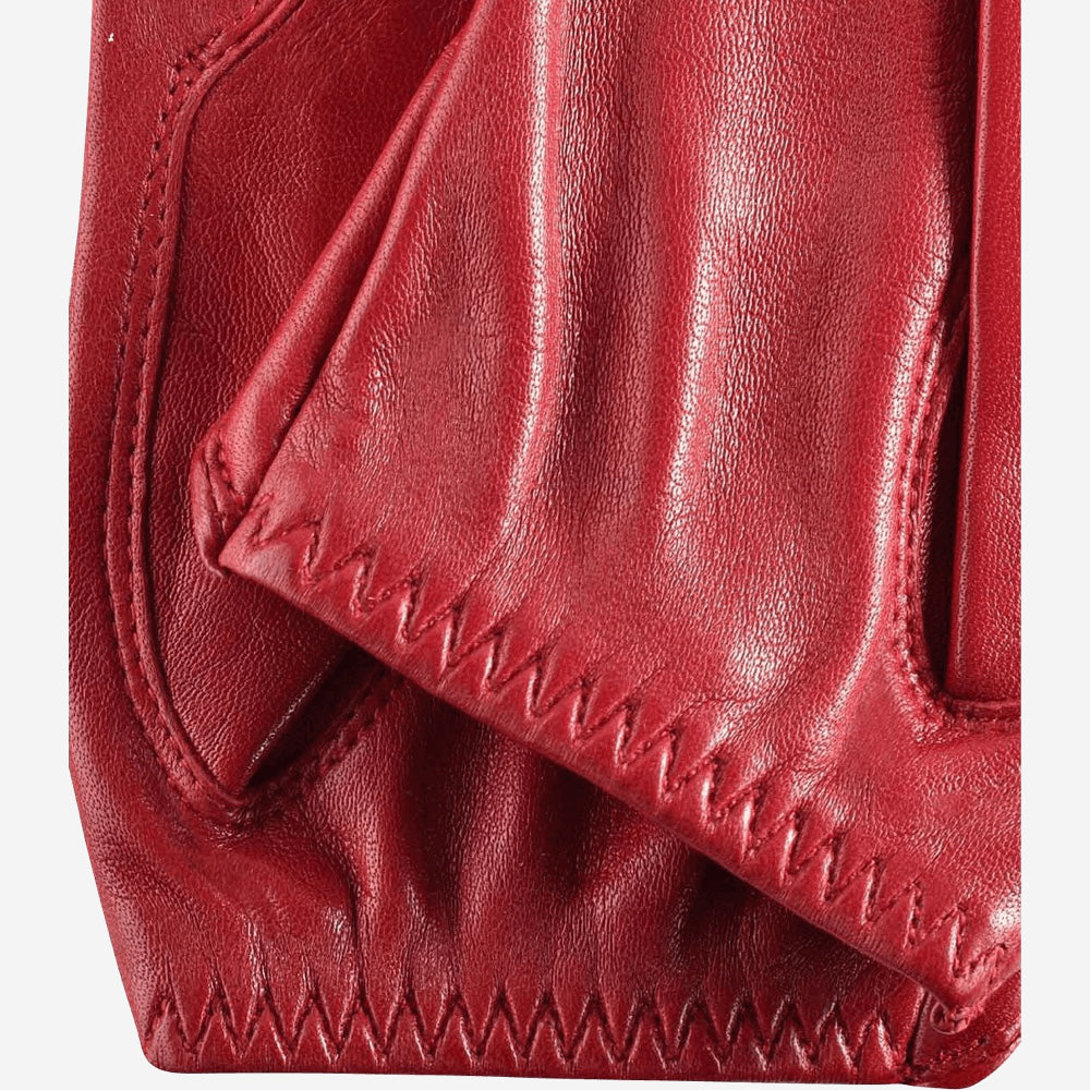 Rossana (red) - Italian fingerless lambskin leather driving gloves - Leather Gloves Online - Luxury Leather Gloves - 4