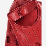 Rossana (red) - Italian fingerless lambskin leather driving gloves - Leather Gloves Online - Luxury Leather Gloves - 3
