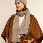 Napoli (brown) - 100% cashmere ribbed scarf (unisex)- Leather Gloves Online - Luxury Italian Scarf - 8