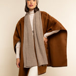 Napoli (brown) - 100% cashmere ribbed scarf (unisex)- Leather Gloves Online - Luxury Italian Scarf - 14