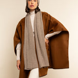 Napoli (brown) - 100% cashmere ribbed scarf (unisex)- Leather Gloves Online - Luxury Italian Scarf - 14