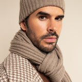 Napoli (brown) - 100% cashmere ribbed scarf (unisex)- Leather Gloves Online - Luxury Italian Scarf - 16