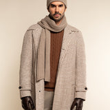 Napoli (brown) - 100% cashmere ribbed scarf (unisex)- Leather Gloves Online - Luxury Italian Scarf - 18