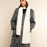 Napoli (cream) - 100% cashmere ribbed scarf (unisex)- Leather Gloves Online - Luxury Italian Scarf - 12
