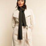 Napoli (dark green) - 100% cashmere ribbed scarf (unisex)- Leather Gloves Online - Luxury Italian Scarf - 11