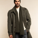 Napoli (dark green) - 100% cashmere ribbed scarf (unisex)- Leather Gloves Online - Luxury Italian Scarf - 15